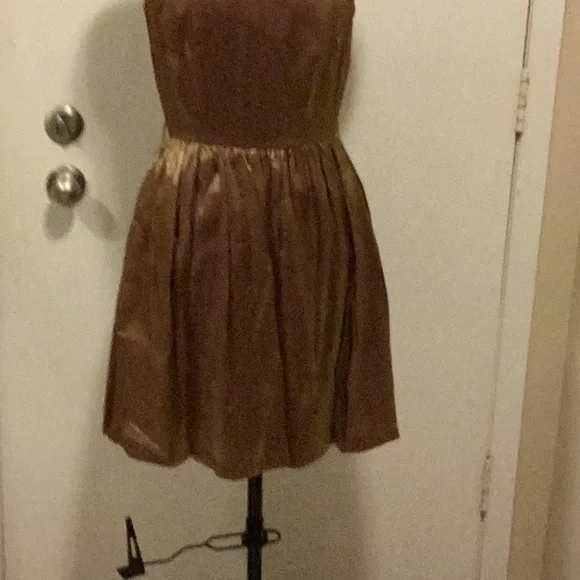 Vintage Francine Browne Dress 6 bronze no/belt. - Picture 2 of 10